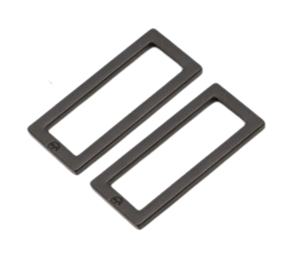 By Annie 1.5" Flat Rectangle Ring - Black - Set of Two