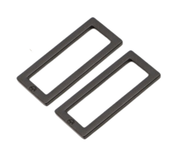 By Annie 1.5" Flat Rectangle Ring - Black - Set of Two