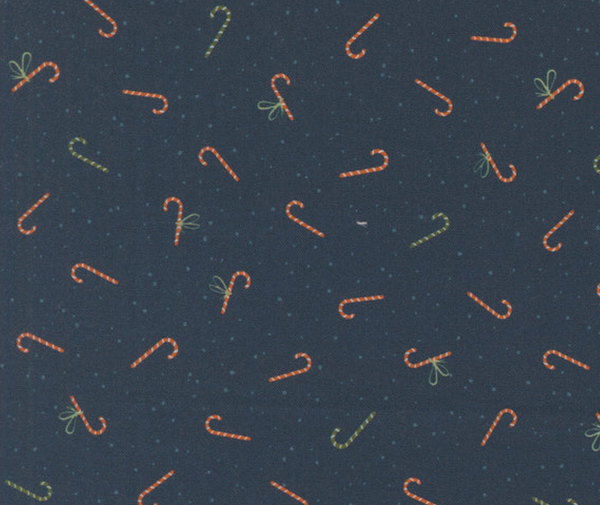 Candy Canes Midnight - 0.1m 100% Cotton Fabric