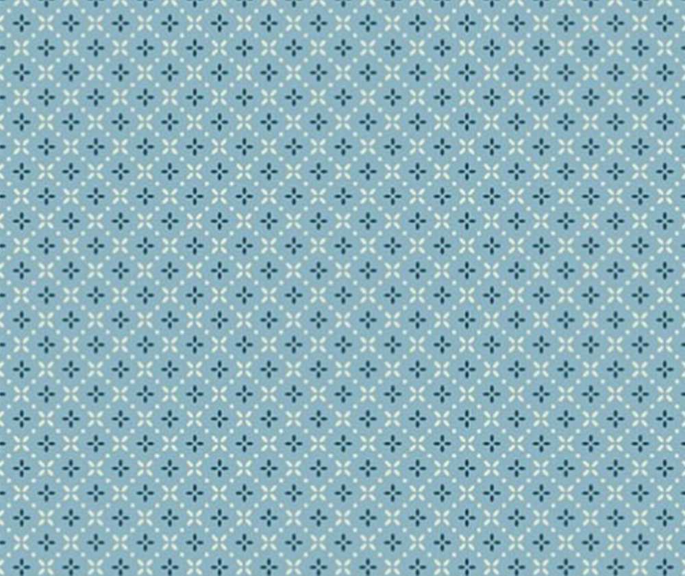 Cosy House Light Blue - 100% Cotton Fabric - 10cm Increments