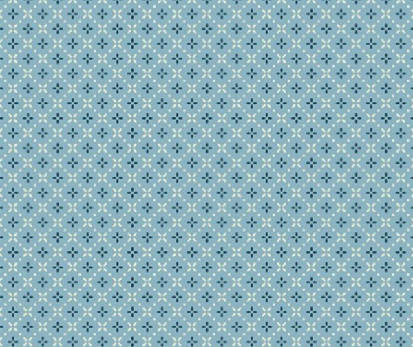 Cosy House Light Blue - 100% Cotton Fabric - 10cm Increments