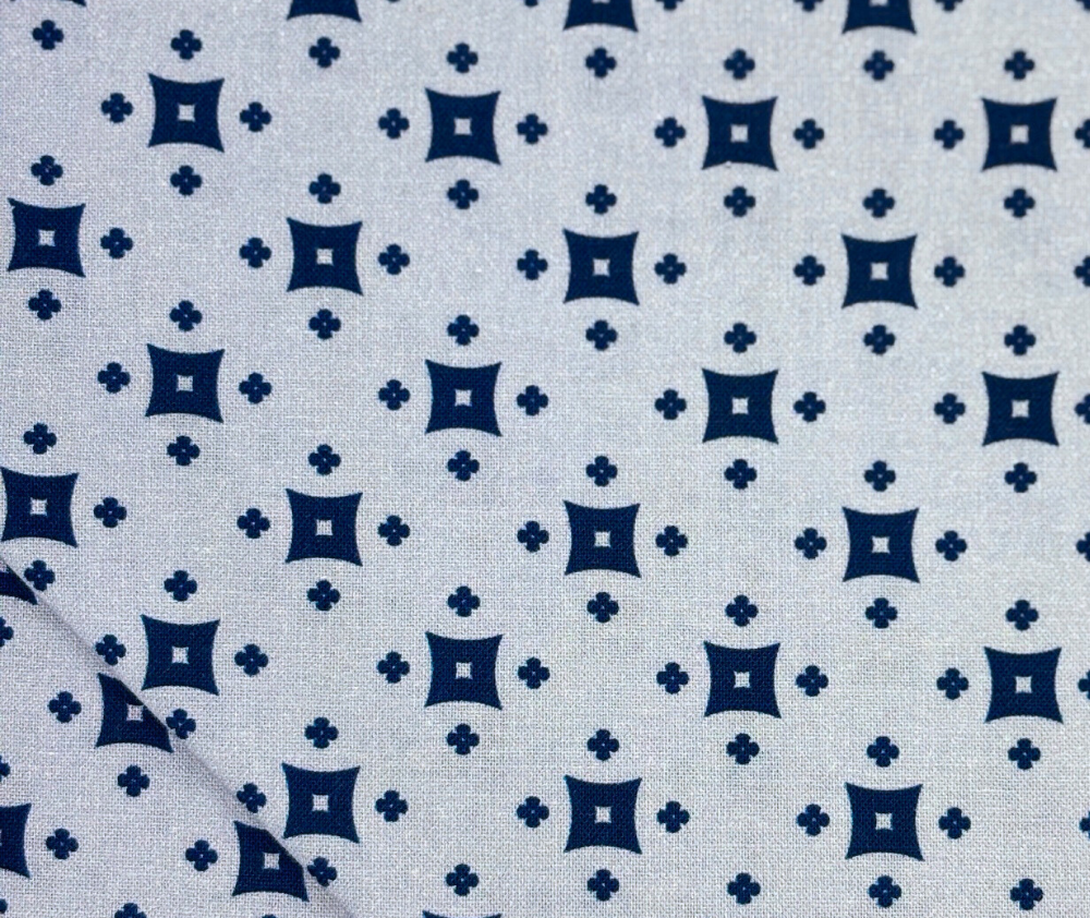 Countryside - Squares - Blue 100% Cotton Fabric