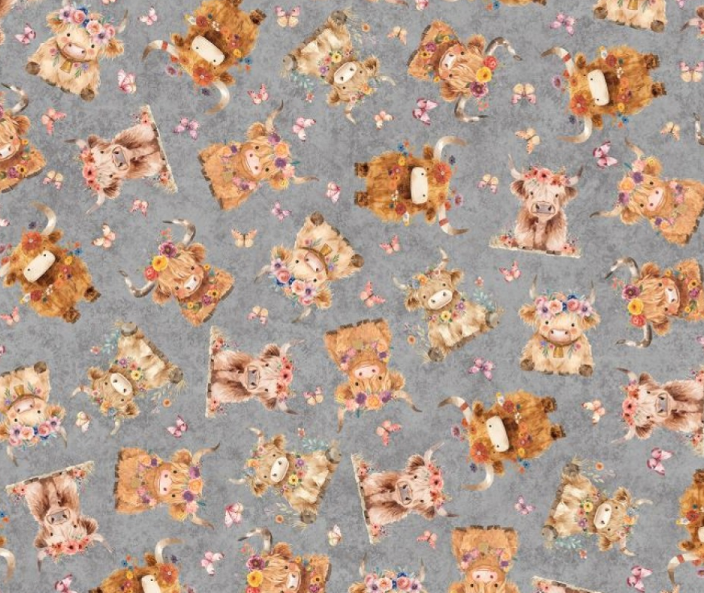 Cuties 2 Baby Highland Cows Gray  - 0.1m