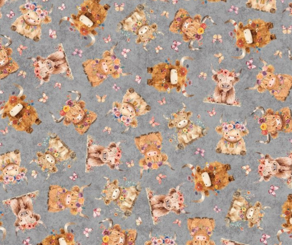 Cuties 2 Baby Highland Cows Gray  - 0.1m