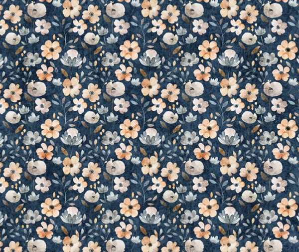 Cuties 2 Floral Denim - 0.1m