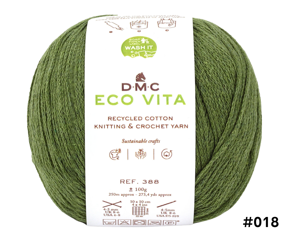 DMC Eco Vita Recycled Cotton Knitting & Crochet Yarn - Various Colours