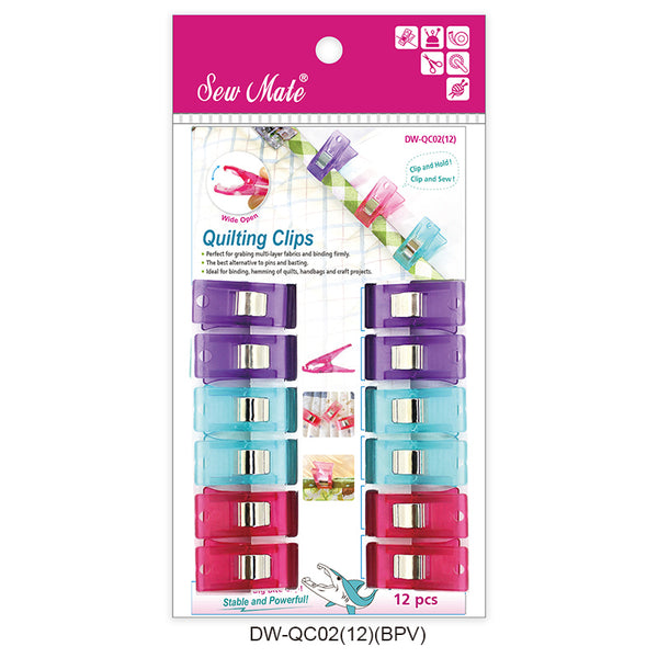 Sew Mate Quilting Clips - Multi Colour 12pcs