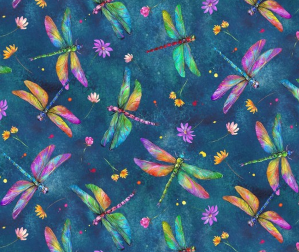 Dragonflies Navy - 0.1m