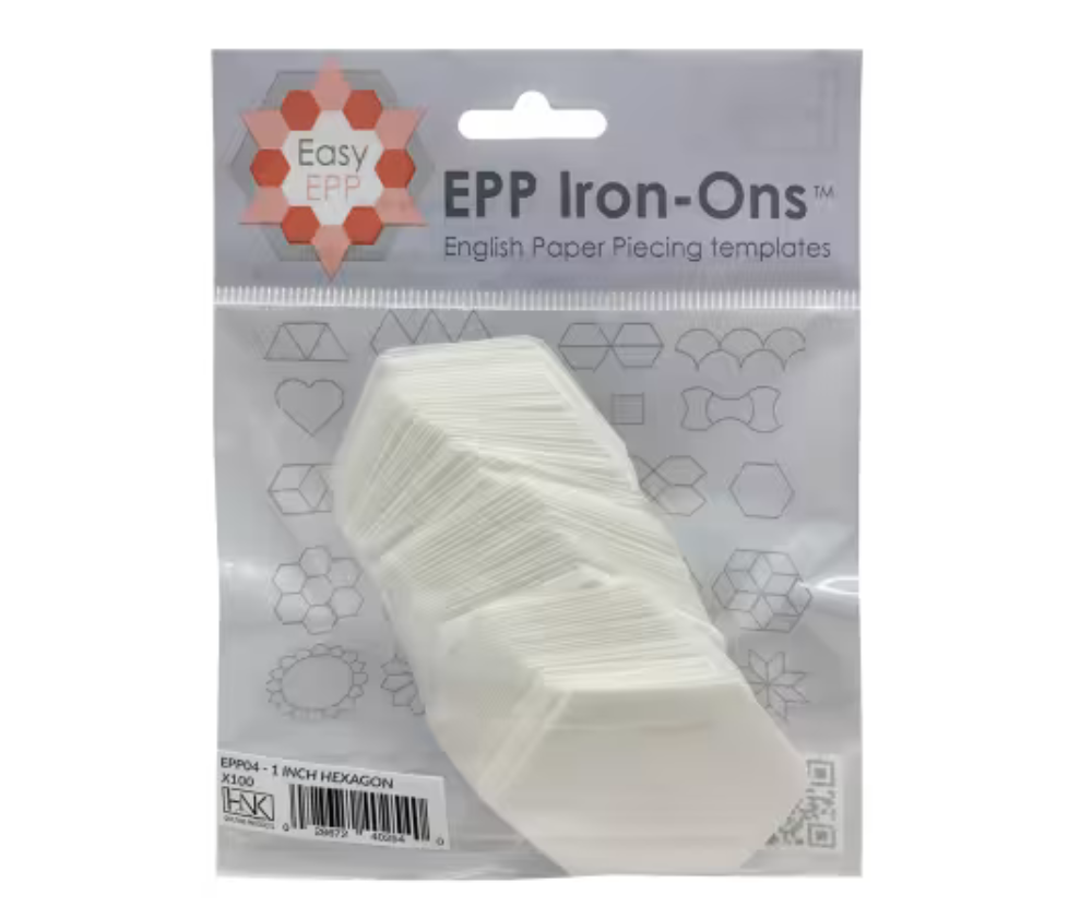 HNK English Paper Piecing 1" Hexagons Iron On x 100 Pack