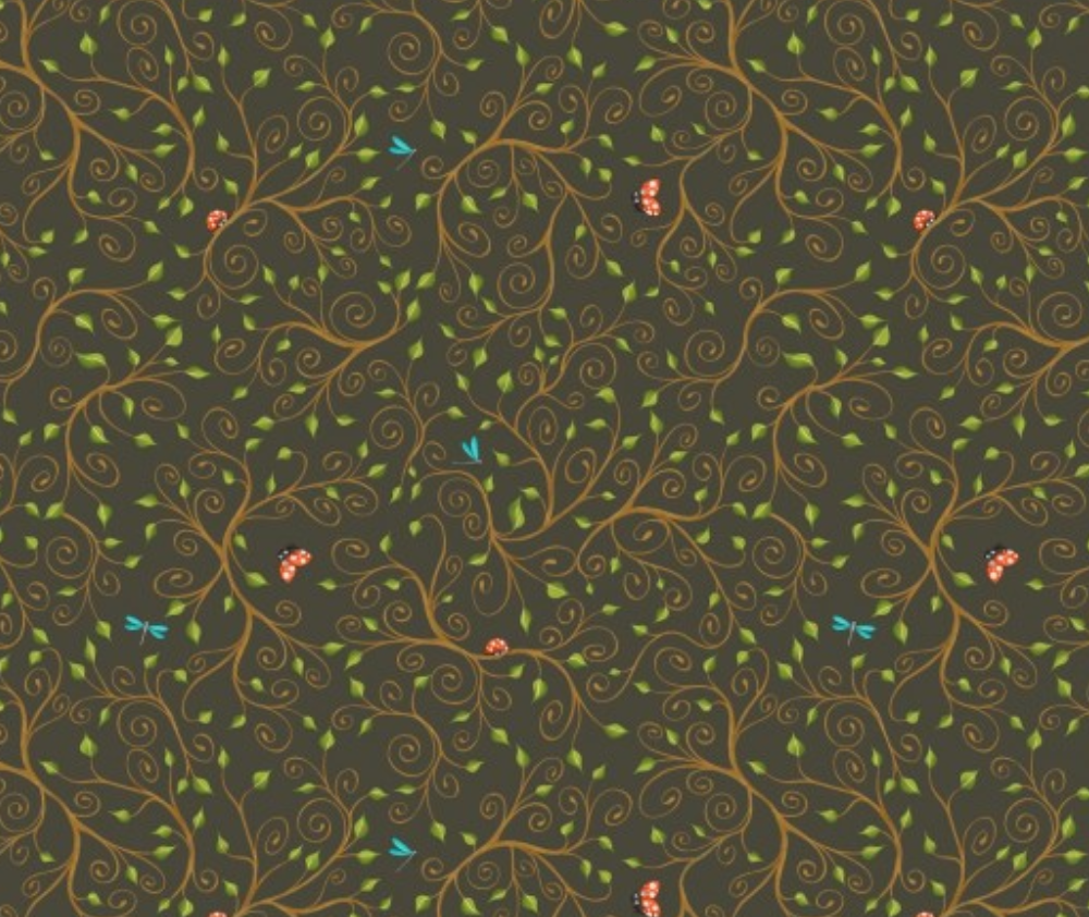 Enchanted Woods - Branches Allover Dark Green