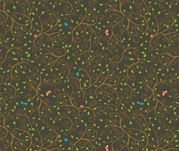 Enchanted Woods - Branches Allover Dark Green