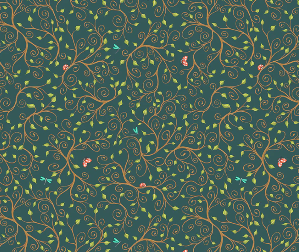 Enchanted Woods Branches Allover Green