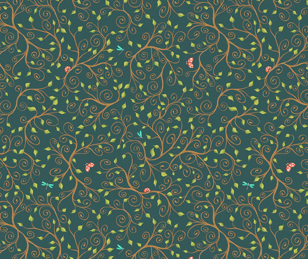 Enchanted Woods Branches Allover Green