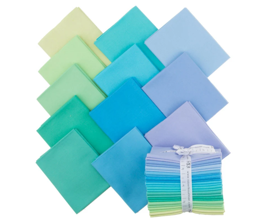 Mermaid Shores 12-Piece Fat Quarter Bundle - Kona Cotton