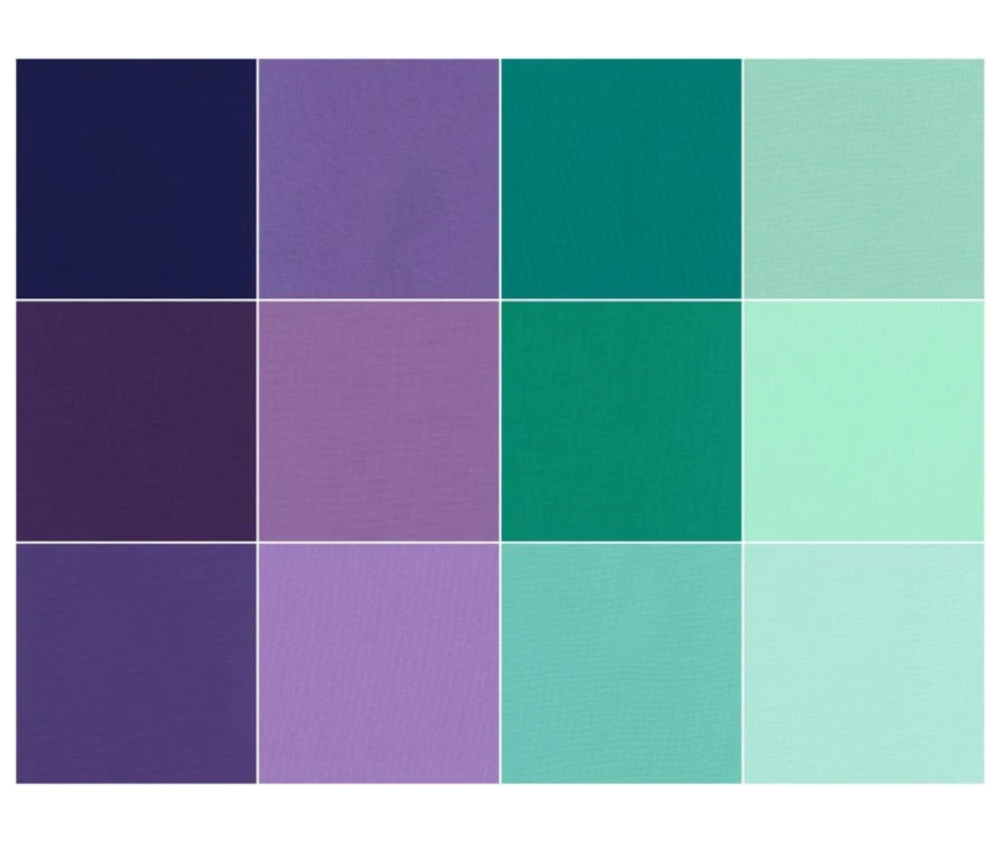 Aurora 12-Piece Fat Quarter Bundle - Kona Cotton