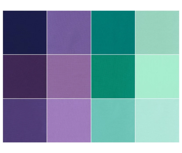 Aurora 12-Piece Fat Quarter Bundle - Kona Cotton