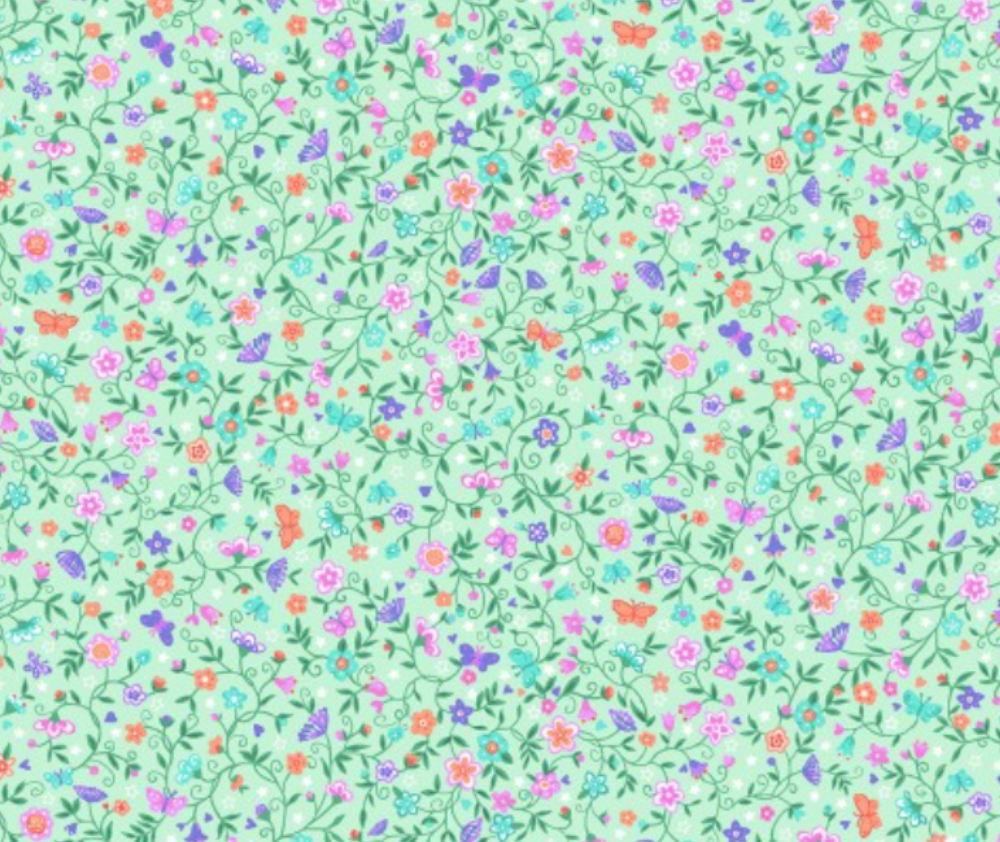 Fairy Dust Flower - 100% Cotton Fabric 10cm Increments