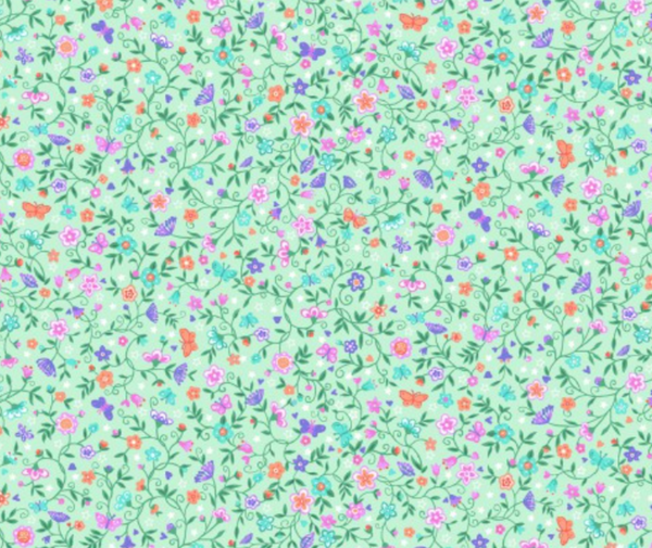 Fairy Dust Flower - 100% Cotton Fabric 10cm Increments