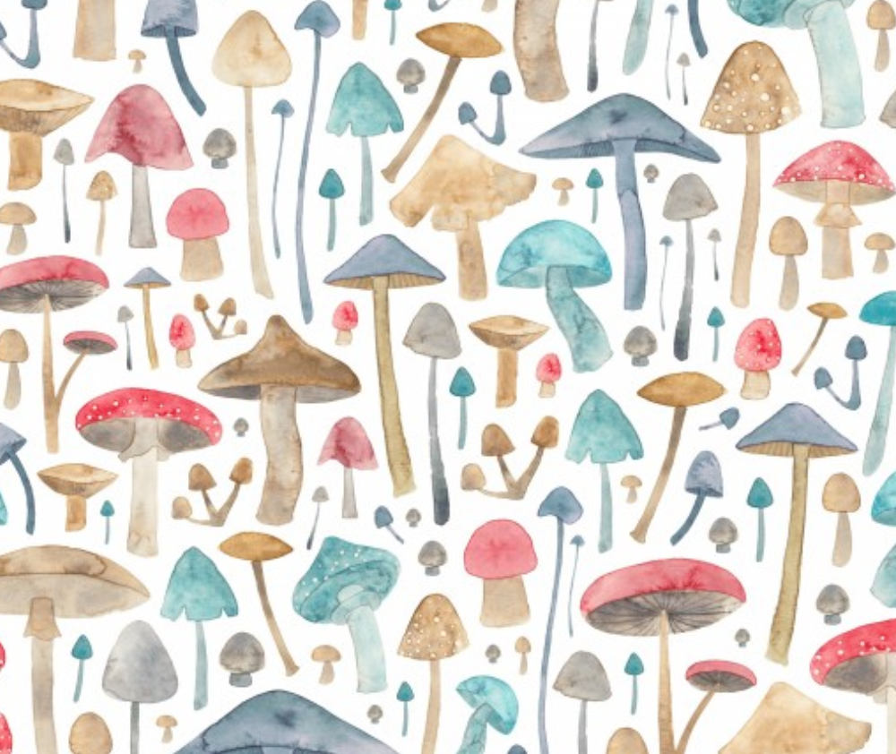Fairytale Mushrooms 100% Cotton - 0.1m