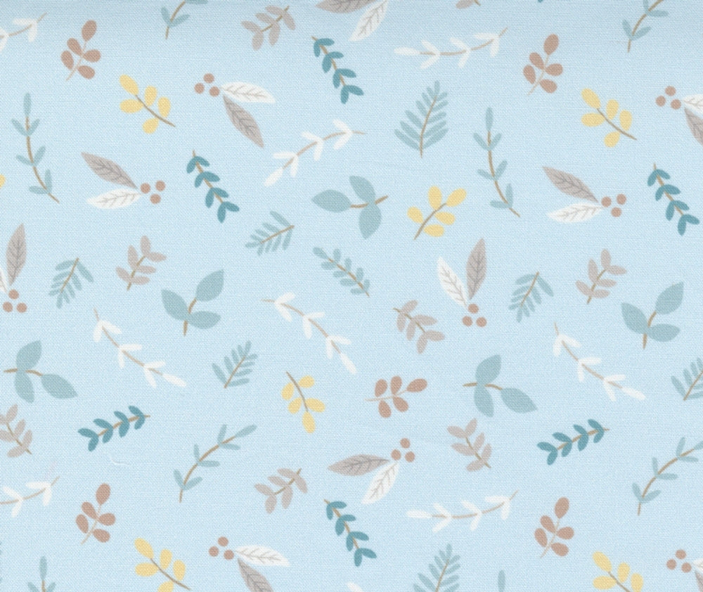 Foliage Sprig - Blue 0.1m - 100% Cotton