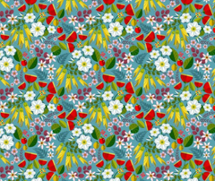 Folk Tails Floral 100% Cotton - 10cm Increments