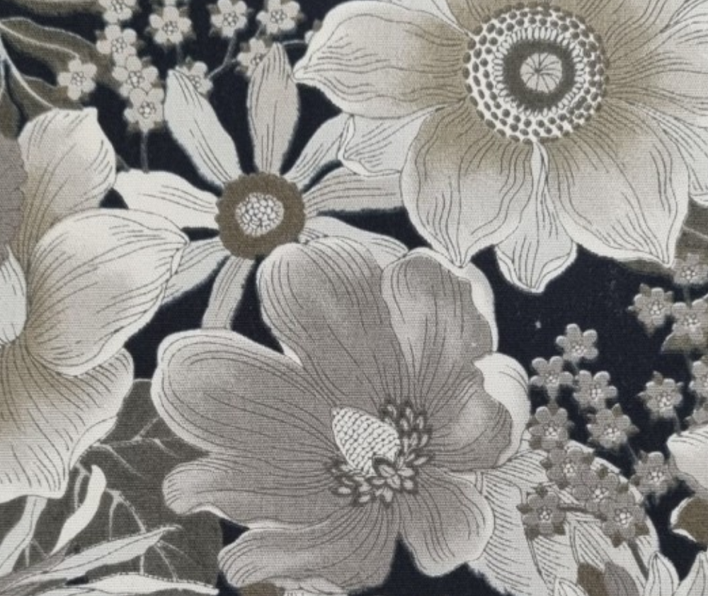 Japanese Gaku Floral Monotone 100% Cotton - 0.1m