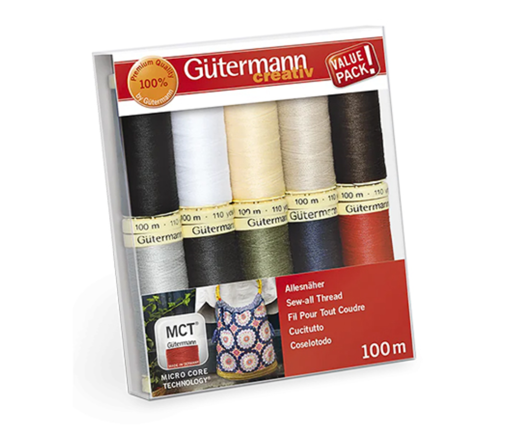 Gutermann Sew All Thread Set – 10 Spools Neutrals