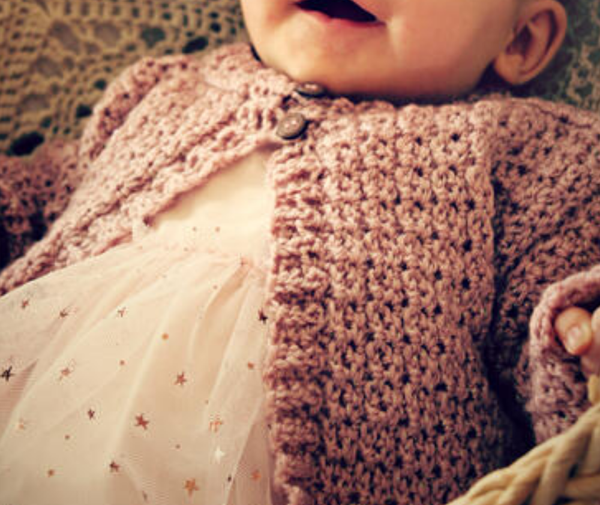 Holland Designs Crochet Pattern Faux Cable Baby Cardigan - HDP102