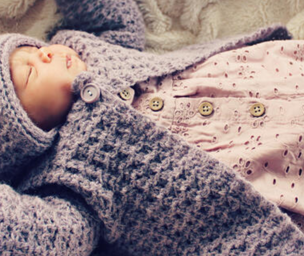 Holland Designs Crochet Pattern Peitie Waffle Baby Cardigan - HDP111