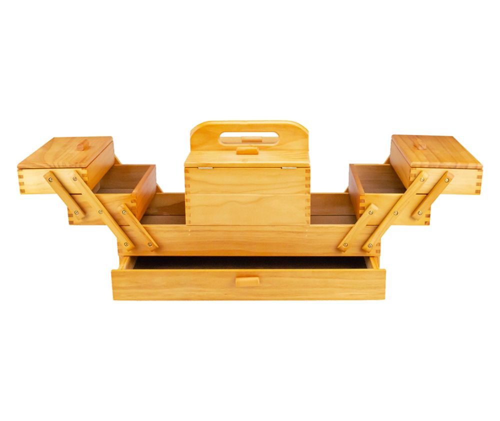 Hobby Gift Sewing Box Cantilever - Pine 23 X 45 X 27.4CM