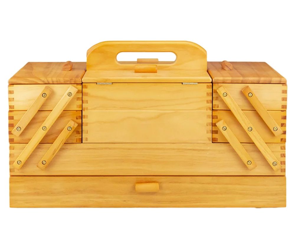 Hobby Gift Sewing Box Cantilever - Pine 23 X 45 X 27.4CM