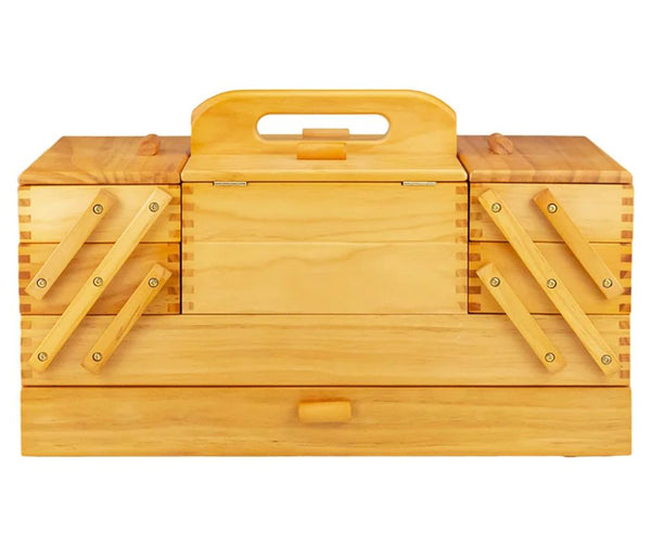 Hobby Gift Sewing Box Cantilever - Pine 23 X 45 X 27.4CM
