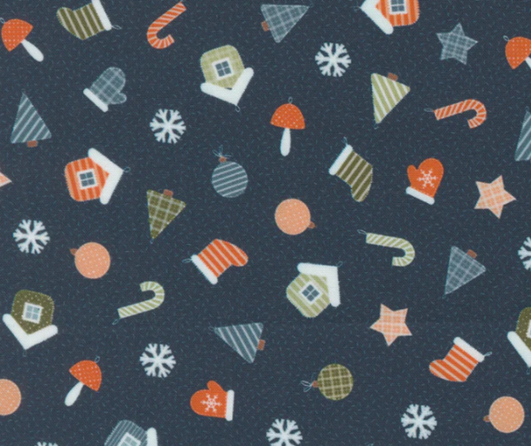 Handmade Ornaments Midnight - 0.1m 100% Cotton Fabric