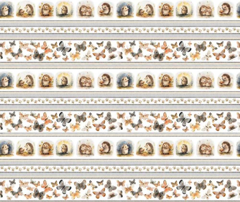 Hedgehog Hugs - Hedgehog Border Stripe Multi - 0.1m