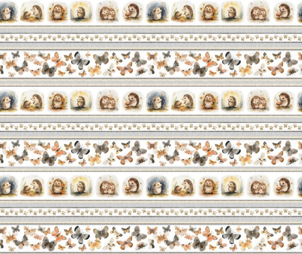 Hedgehog Hugs - Hedgehog Border Stripe Multi - 0.1m