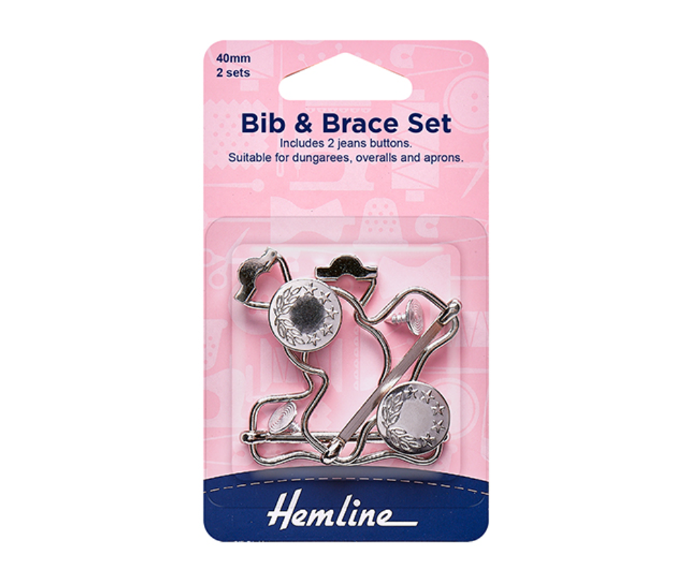 Hemline Bib & Brace Sets - Nickel