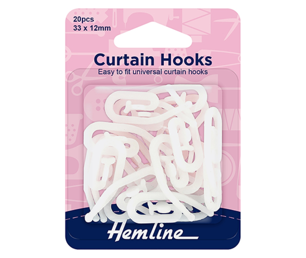 Hemline Curtain Hooks 20pce
