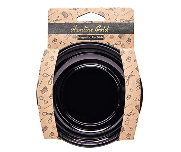 Hemline Gold Magnetic Pin Dish - Black