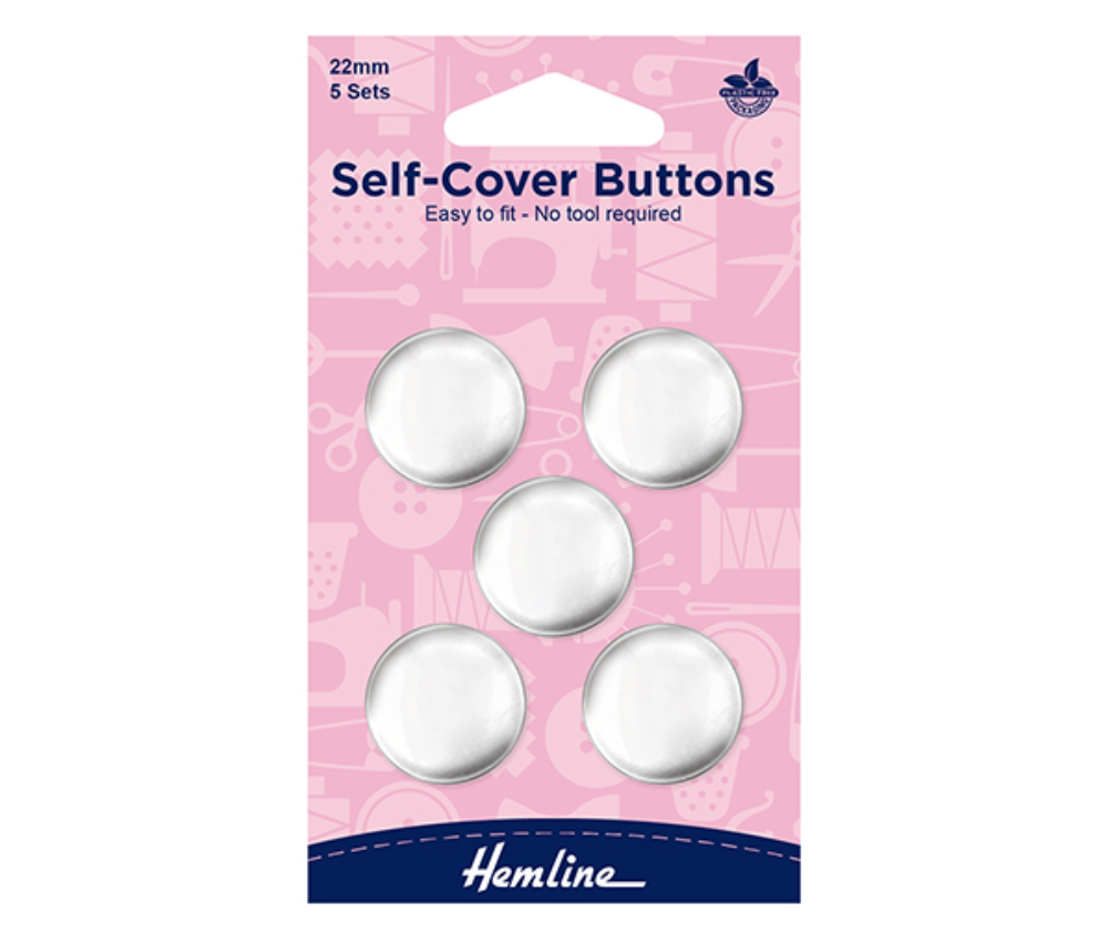 Hemline Nickel Self Cover Buttons - Various Sizes