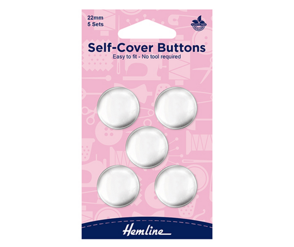 Hemline Nickel Self Cover Buttons - Various Sizes