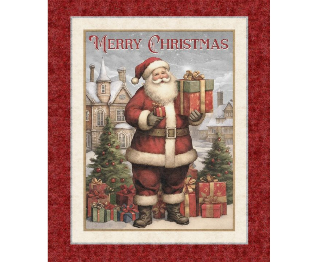 Holly Jolly Santa Panel (90cmwide)