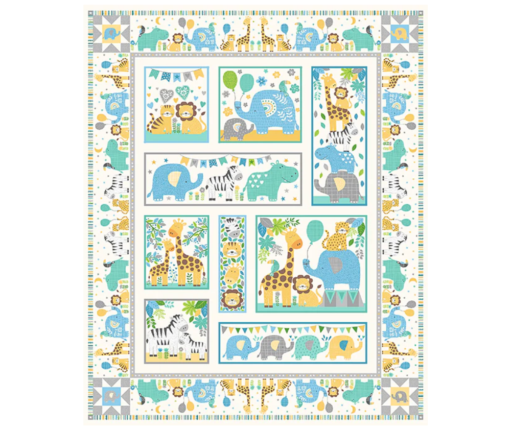 In the Jungle - 100% Cotton Fabric - 90cm Panel