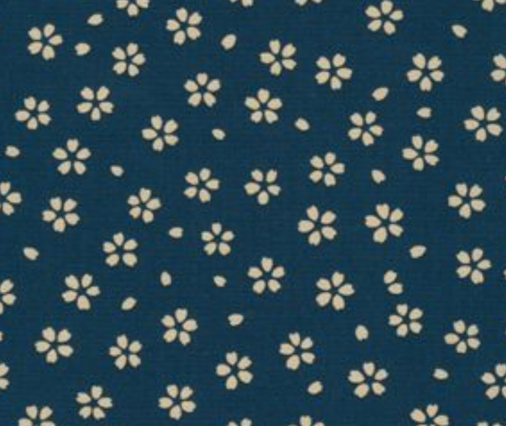 Japanese Blossom Navy - 10cm Increments