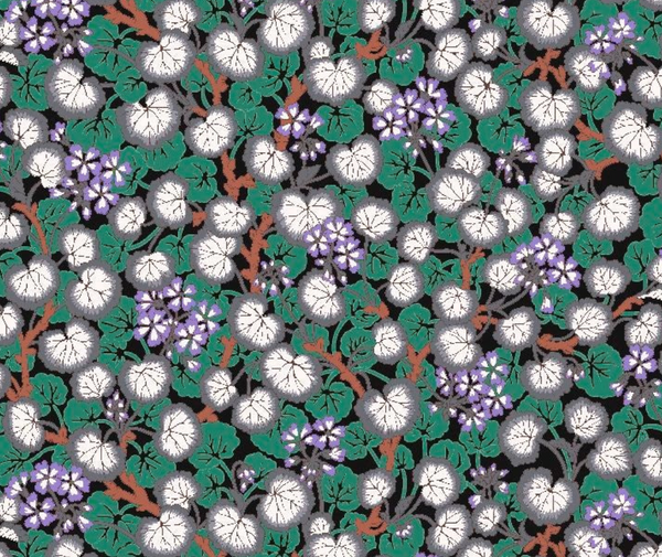 Kaffe Fassett Climbing Geraniums Black - 0.1m