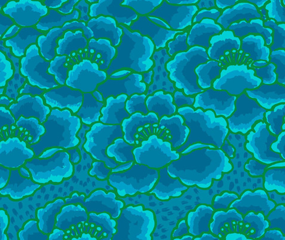 Kaffe Fassett Tonal Floral Turquoise - 0.1m