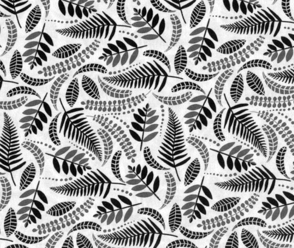 Kiwiana Fern Forest Black, Grey, White - 0.1m