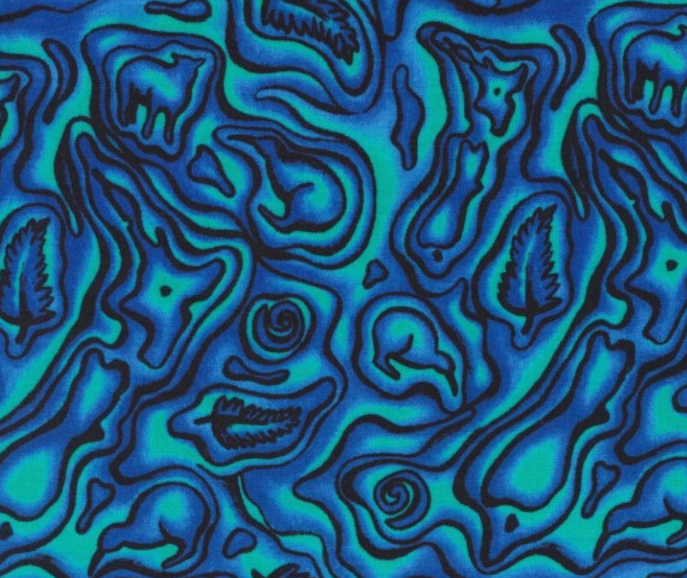 Kiwiana Paua Pictures Blue - 0.1m