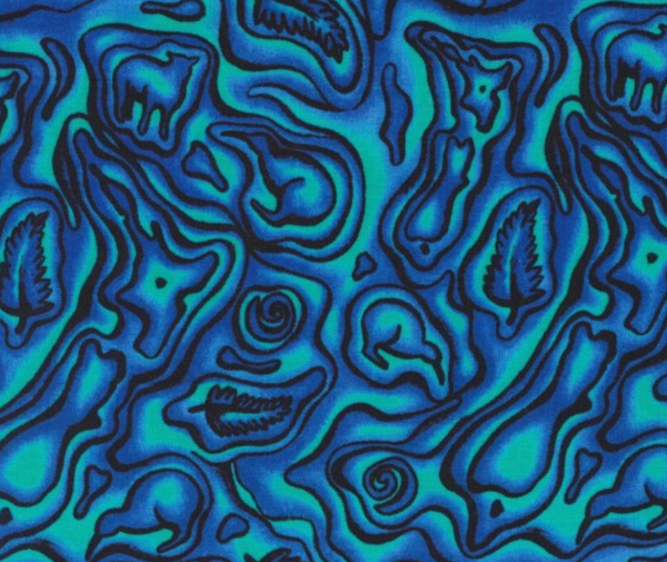 Kiwiana Paua Pictures Blue - 0.1m