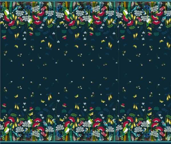 Kiwiana Twilight Double Border Navy - 0.1m