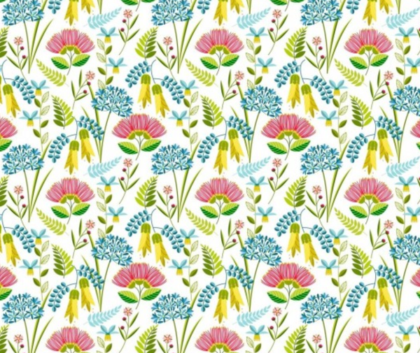 Kiwiana Twilight Flowers White - 0.1m